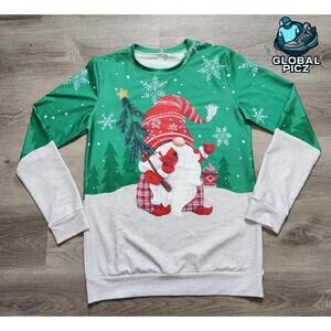 Christmas Santa Medium Size Adult Long Sleeve Pajama Shirt